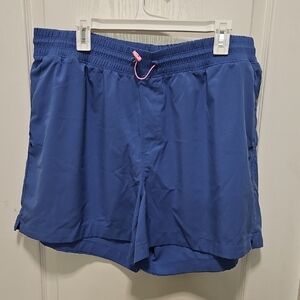 Old Navy Womens Blue Athletic Shorts with Pink Drawstring